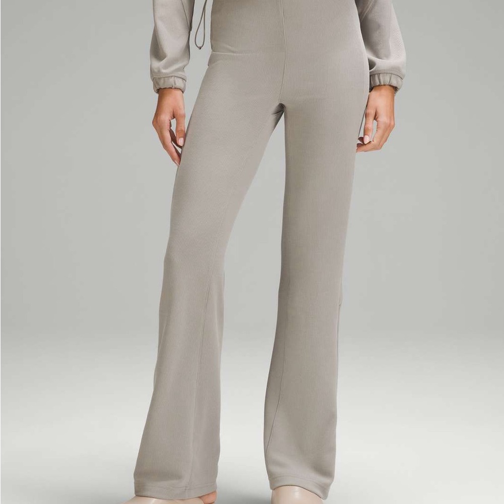 Lululemon Brushed Softstreme Ribbed Zip Flared Pant
